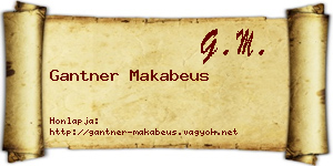 Gantner Makabeus névjegykártya